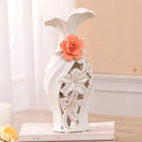 Axyaa Ceramic Gilded Vase Decorations for Modern Living Room and Dining Table