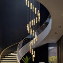 Axyaa Crystal Chandelier Stair Pendant Light Living Room Interior Lighting
