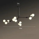 Axyaa Glass Ball Chandelier: Nordic 24-Head LED Pendant Light for Home Décor