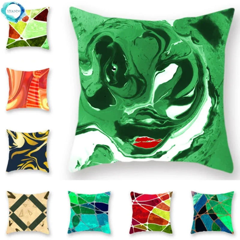 Abstract Geometric Print Polyester Pillowcase by Axyaa - Home Decor Sofa Chair Car Pillow Cover