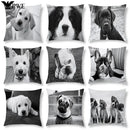 Axyaa Cute Pet Puppies Black and White Art Peach Skin Pillowcase