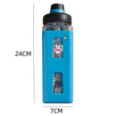 Axyaa Square Plastic Water Bottle with Straw, Leak Proof Sports Cup, 600ML Large Capacity