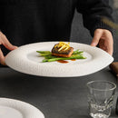 Axyaa White Pearl Dot Ceramic Steak Pasta Dessert Snack Plate Molecular Cuisine Tableware