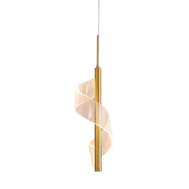 Axyaa Spiral Acrylic Pendant Lamp: Modern Nordic Design for Bedroom or Living Room