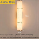 Axyaa Marble Wall Sconce LED Copper Gold Modern Wall Lamp for Bedroom & Hotel