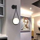 Axyaa Frosted Glass Ball Wall Light Black Copper LED Wall Lamp
