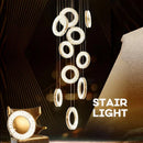 Axyaa Crystal Chandelier Stair Pendant Lamp Living Room Interior Lighting