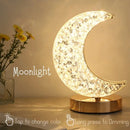 Axyaa Crystal Moon Lamp: Touch Dimming LED Night Light for Girls' Room