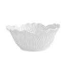 Axyaa Pure White Ceramic Cabbage Relief Bowl for Fruits and Salad