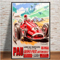 Axyaa Retro Monaco Race Car Wall Art Canvas Painting for Home Decor
