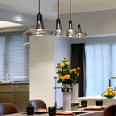 Axyaa Smoke Gray Glass LED Chandelier - Minimalist Modern Lighting