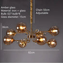 Axyaa Glass Bubble Chandelier: Vintage Industrial Lighting Design for Living, Bedroom, Kitchen Island