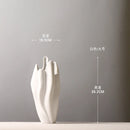Frosted Ceramic Vase with Dried Flowers, Living Room Decor by Axyaa