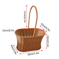 Axyaa Wicker Picnic Basket Tote Handle Storage Rustic Life Shopping Organizer