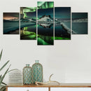Axyaa Aurora Borealis Winter Wall Art Print Set for Home Decor