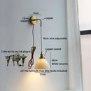 Axyaa Nordic Brass LED Wall Lamp Clear Glass Shade Bathroom Mirror Light