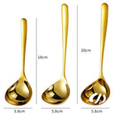 Axyaa Stainless Steel Golden Ladle Soup Spoon Colander Kitchenware