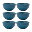 Axyaa Dark Blue Reusable Plastic Cereal Bowl Set for Food, Dessert, Camping