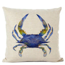 Axyaa Crab Print Cushion Cover 45x45cm Square Home Decor Pillowcase