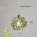 Axyaa Green Glass Pendant Lamp: Retro Nordic Luxury LED Chandelier for Home Decor