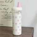 Axyaa Large Capacity Drinkware Set - Straw Plastic Cups with Leather Case & Lid