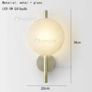 Axyaa Nordic Glass Wall Light 20cm Gold Black Metal Sconce
