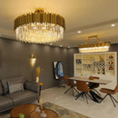 Axyaa Luxury Crystal Ceiling Chandelier - Elegant Pendant Lighting for Home Decor