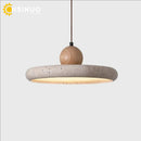 Axyaa Wabi-Sabi Travertine UFO Ceiling Light 30cm Round LED Pendant for Home Decor