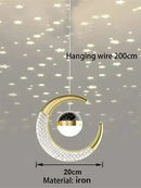 Axyaa LED Moon Acrylic Pendant Light with High Translucent Shade