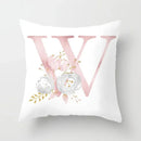Axyaa Sweet Pink Alphabet Pillowcase for Home Decor