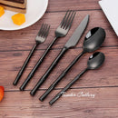 Axyaa Gold Stainless Steel Cutlery Set - 5/10/15/20Pcs Mirror Bamboo Handle Dinnerware