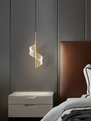Axya Modern Copper Minimalist Pendant Light for Bedroom - Small, Light Luxury Design