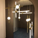 Axyaa Modern Horizontal Pendant Lamps in Gold Black for Home Lighting