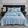 Axyaa Summer Quilt - Washed Silk Embroidered, Single Piece, All-Season, Cool & Light