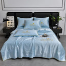 Axyaa Summer Quilt - Washed Silk Embroidered, Single Piece, All-Season, Cool & Light