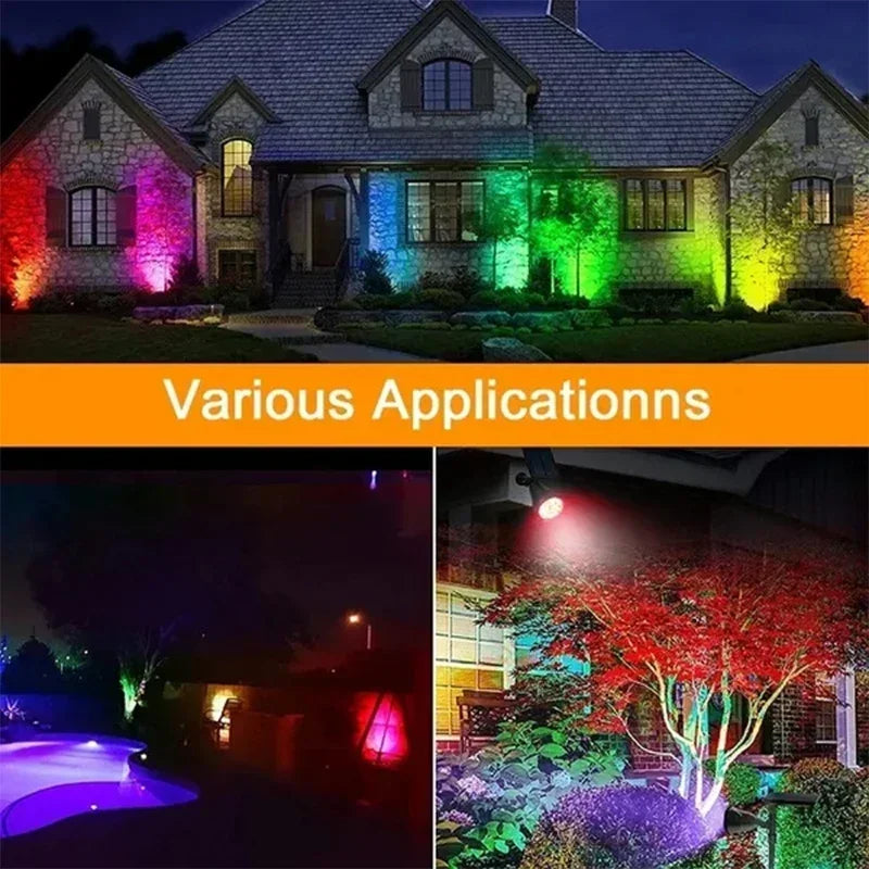 Axyaa Solar Powered 7LED Adjustable Spotlight Outdoor Wall Light