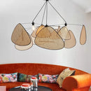 Axyaa Rattan Pendant Lights: Wabi Sabi Nordic Chandelier for Home Dining Decor