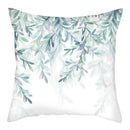 Axyaa Peacock Feather Polyester Cushion Covers - Leaf Printed Decorative Pillow Cases