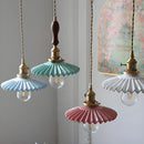 Axyaa Nordic Ceramic Pendant Light Brass Vintage Adjustable Hanging Light