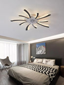 Axyaa 110-240v LED Ceiling Fan Light: Black/White, Intelligent, Creative, for Living Room