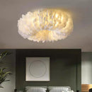 Axyaa Cloud Feather Pendant Light: Modern Cream Chandelier for Bedroom, Restaurant, Study—Warm & Romantic