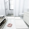 Axyaa Memory Foam Bathroom Mat: Non-slip, Super Absorbent Rug for Shower, Bathtub, and Doormat