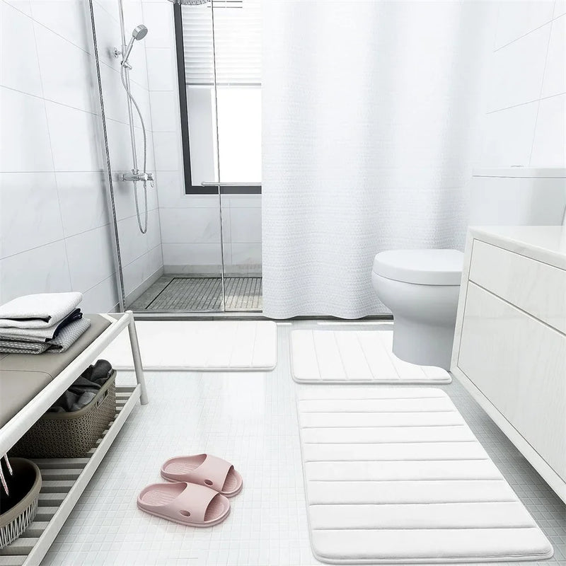 Axyaa Memory Foam Bathroom Mat: Non-slip, Super Absorbent Rug for Shower, Bathtub, and Doormat