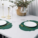 Axyaa Oval Green Faux Leather Placemats - Set of 2
