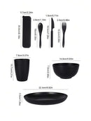 Axyaa 28pcs Plastic Tableware Set for Home Kitchen Party, Reusable Dinner Plate Bowl Cup