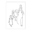 Axyaa Family Portrait Line Wall Art Canvas Poster Son Daughter Love Bedroom Decor