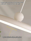 Axyaa UFO Cream Swing Arm Dining Room Chandelier - Modern Nordic Bauhaus Design
