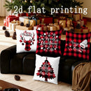 Axyaa Merry Christmas Patterned Cushion Covers for Sofa, Bedroom, Car - Pillow Cover