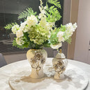 Axyaa Gold-Plated Ceramic Flower Arrangement Vase