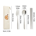 Axyaa Stainless Steel Cutlery Set in Tableware Bag - Travel Friendly